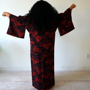 Red And Black Vintage Kimono one size